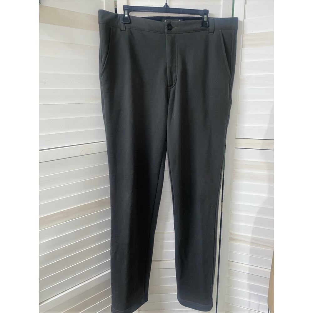 Betabrand Men’s Casual Pants Gray Straight Knit Stretch 36x34